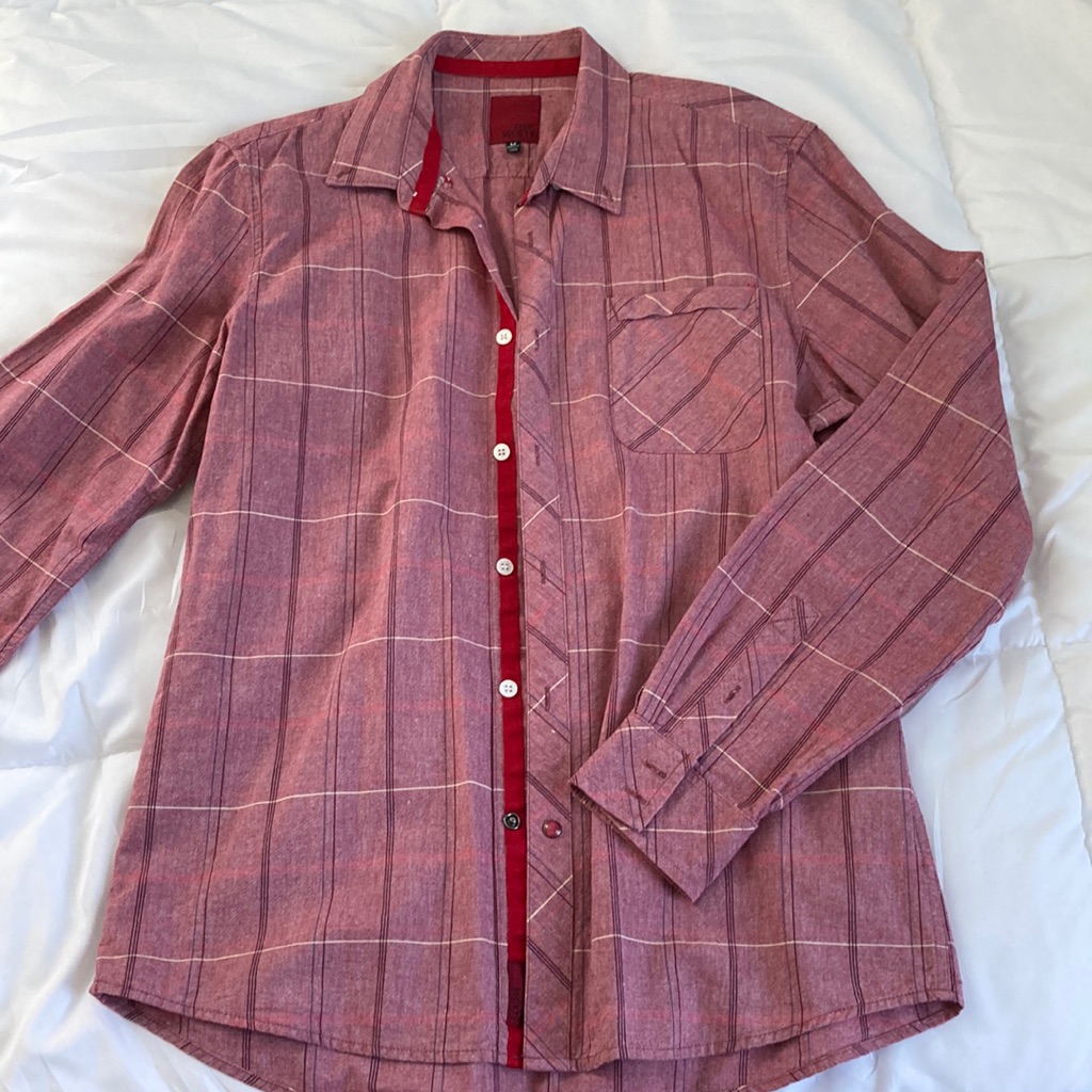 Red With Pattern Button Down Shirt